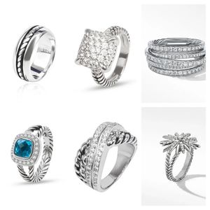 Moda Dy Men Pierścień Ring Pierścień dla mężczyzn Designer Biżuteria Srebrna vintage X w kształcie pierścienia DY Męskie luksusowe biżuteria prezent Bezpłatna wysyłka 5