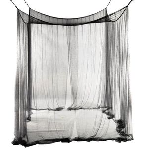 Ny 4Corner Bed Netting Canopy Myggnät för queenking -size -säng 190210240cm Black2761023