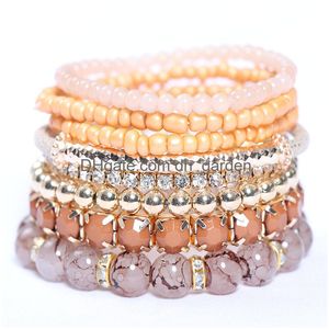 Braccialetti di fascino 8pcs set bohémien fatte a mano Bracciale per donne Colorf Girlf Girls Bangle Girls Boho Jewelry Ac Dhgarden Dhifn