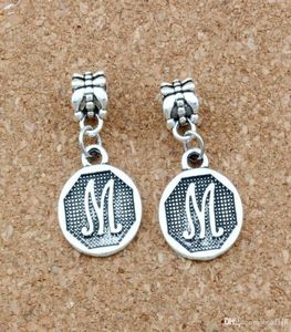 50pcslot Antique silver Initial Alphabet Disc quotMquot Charm Pendants For Jewelry Making Bracelet Necklace DIY Accessories 13988185