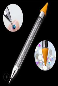Vaxbitande penna nagelkonst prickande manikyrverktyg Doubleed Point Drill Pen Nail Dotter Tool för nagel Art8256415