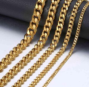 Necklaces Mens Stainless Steel Gold Curb Cuban Link Chain Necklace for Men Jewelry Gifts 311mm Hknm1562554530