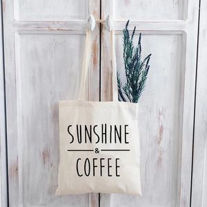 Сумки для покупок Sunshine Coffee Canvas сумки мультфильм отдых экологически чистые продукты многоразовая тота