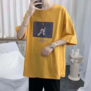 Short Sleeved T-shirt for Men, Loose Fitting Trendy Korean Style Instagram Versatile Half Sleeved Hip-hop 2022 Summer New Top