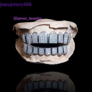 S sterling sier 14k in oro hip hop hop inferiore ghiacciato griglie maschile griglie di moissanite hiphop denti