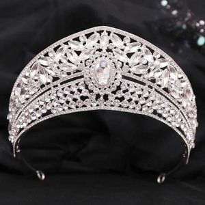 Tiaras barock elegant bröllopsklänning grön kristall tiara för kvinnor party mode drottning brud brud krona pannband smycken