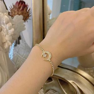 Chain Elegant Inlaid Rhinestone Korean Bracelets Gold Colour Moon Star Charm Bracelet For Women Fashion Jewelry Accessories Party Gift