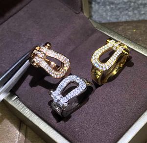 Luxury Jewelry Brand Original Design Horseshoe Shape Women/man Ring 2020 Trend Fine Zircon Alloy Couple Rings A05261515981