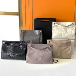 designväska stor kapacitet kvinnor shopping väska lyxolja vaxad läder axel väska magnetisk spänne crossbody väska arbete rese shopping casual handväska hög kvalitet