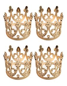 4pcs Set Vintage Baroake Mini Flower Girls Crystal Clonestone Crown Tiara Head Adans Accessories Gold C19022201281K6150683