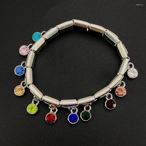 Link bransoletki kolorowy kryształowy urok urok włoska bransoletka dopasuj 9 mm linki elastyczne bransoletki Koreańska moda Making Jewelry DIY Prezenty Kobiety
