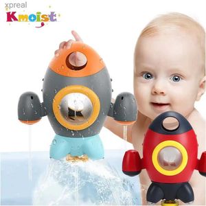 Bath Toys Cute Baby Shower Toy Space Rocket Fountain Rotating Water Spray Interactive Game Bathtub Toy Baby Shower Toywx