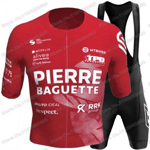 Rennsets 2024 Pierre Baguette Cycling Trikot Set Summer Clothing Männer Kurzarm Kits Roadbike -Hemd Anzug Fahrrad Bib Shorts