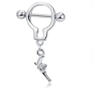 14G Gun Pendant Unisex Nipple Ring Piercing Jewellry 161666mm Noinfection Body Jewelry Skivare5366287