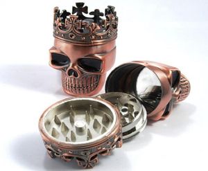 Super Grinder Metal King Skull Metal Tobacco Herb Grinder Skull Grinder 3 Part Spice Crusher Hand Muller Magnetic With Sifter7018792