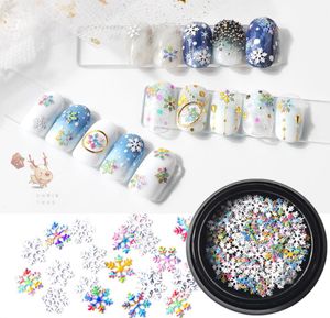 Snowflak Nail Sequins Christmas 3D Nail Art Slice WhiteColorful Ultrathin Snowflower Metallic Flakes Manicure Tools1423395