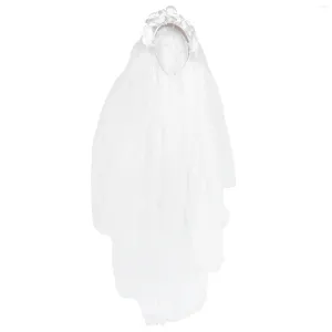 Bridal Veils Children's Headband Veil White Scarves Hair Accessories Kids Ribbon Wedding Supplies Communion Floral Crown