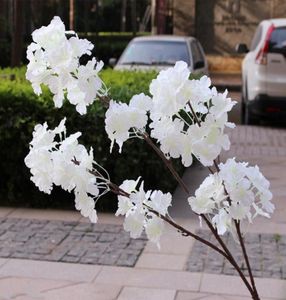 装飾的な花の花輪白い色人工桜の花結婚のための3つのフォーク偽の枝CEI668293