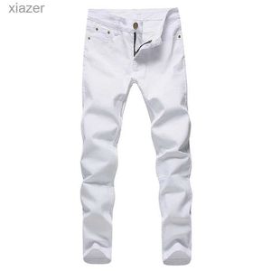 Jeans masculinos de alta qualidade 2023 moda masculina calça branca masculina calça mensal calças casuais calças de lápis skinny meninos Hip Hop Pantn Hommewx