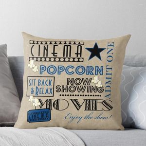 Kudde Movie Theatre Cinema Admit One Ticket Pillow Blue Throw Christmas Ornament 2024 Case Plaid Soffa