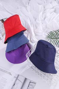 2021 Colore solido Cappello a secchio doppiamente Uomini estivi uomini e donne Cappello per bacino per il tempo libero Allmatch giapponese Cappello da sole 8454143