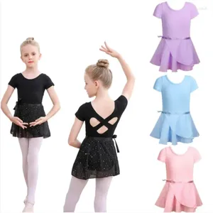 Stage Wear Girl's Love Dance Dress Kids Ballet Balet Karium treningowe Solid Gymnastics Body Bodysuit Kostium