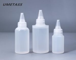 Lagringsflaskor burkar Umetass 30 ml60ml100 ml tomt plastlim med skruvlock för att pressa flytande bläck olje dropper 10pcslot8641222