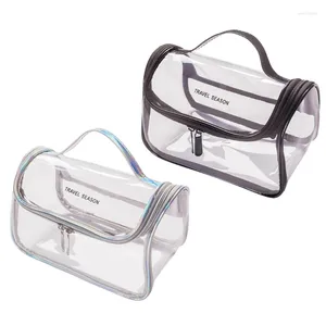 Sacos de armazenamento Bolsa de cosmética transparente organizador de higiene pessoal claro lavar a beleza