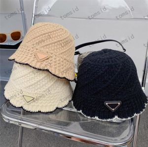 Zimowy projektant Knit Bucket Hat for Woman męskie luksusowe czapki projektanci czapki czapki moda solidna maska ​​wełniana casquette8184396
