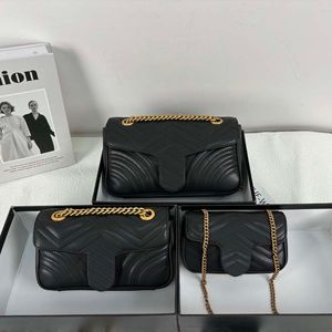 Mode kvinnor luxurys designers väskor riktiga läder handväskor kedja kosmetisk messenger shopping axelväska totes lady plånbok purse00