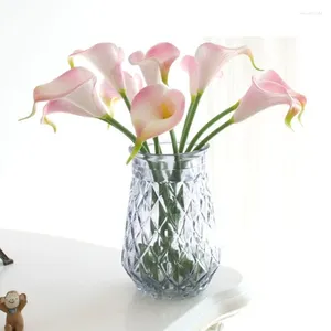 Dekorativa blommor 10st konstgjorda calla-lily blommor bröllop bukett diy arrangemang centerpieces office party hem dekorationer y5gb