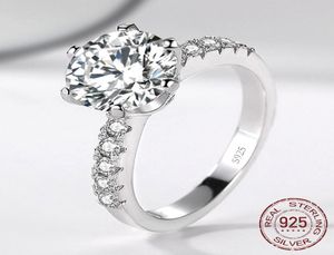 20CT Silver 925 Rings Natural Gemstone Zirconia Diamond Wedding Ring for Bride Women Band Jóias Fine Jóias J4275031120