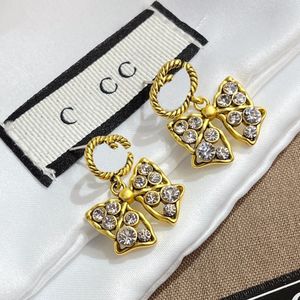 Orecchini designer di migliori stili Diamond Stud Crystal Crystal Crystal Orering Lettera