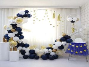 10ft Circle Ballon Girland Hoop Kit gelbblau rosa Luftballons Blätter Quasten Hochzeit Hintergrund Geburtstag Jubiläum Party Dekor T207020911