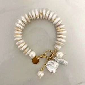 Punk Barock Pearl Armband Högkvalitativa naturliga smycken överdrivna handtillbehör 240417