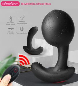 Drahtlose Fernbedienungssteuerung Männlicher Prostata -Massagegeräte aufblasbare Analstecker Vibration Butt Plug Anal Expansion Vibrator Sexspielzeug für Männer Y5211722