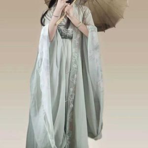 Ethnic Clothing Embroidered Chinese Fashion Fairy Hanfu Green Female Costume Women Tang Dynasty Drama Clothes Woman Ancient Chinese Costume