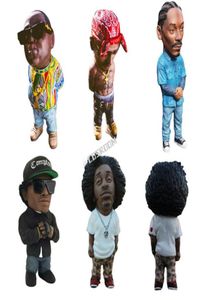 10CM Hip Hop Singer Resin 2 Statue Pac Figurines Rapper Star Sculpture Modern Art Crafts for Desktop Decoration Home Decor 2206091882196