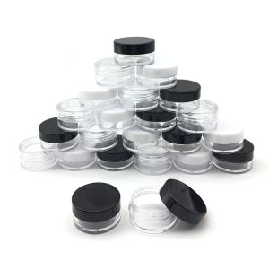 Flaschen 50pcs 3 Gramm Glas Make -up Jar Kosmetische Probe leerer Behälter Plastik