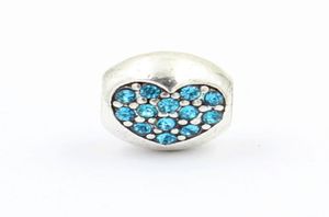 DIY Inset Crystal Heart Form Charms Perle Fit European Style Charms Bracelets Schmuck Finden authentischer Zubehör3343103