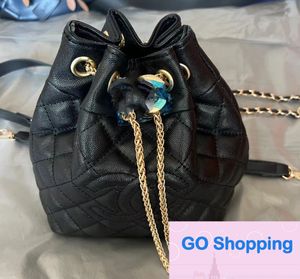 High-end Trade Bucket Bag Shoulder Crossbody Portable Diamond Pattern Bag Chain Women's Bags