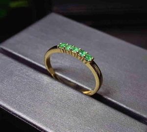 Colife Jewelry 925 Dünn für tägliche Verschleiß 5 Stücke 2 mm natürliches Emerald Sterling Silber Edelstein Ring5095312