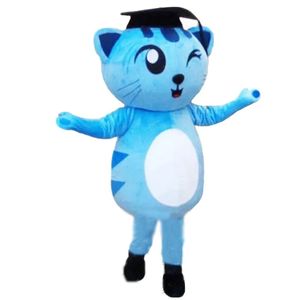 Halloween Cute Blue Cat Mascot Costume Costume Promowe Promowane rekwizyty Fanckie kostium dostosowywania Fursuit Costium postaci