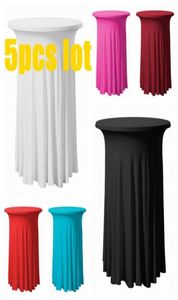 Bordduk Hela rufsade lycra spandex cocktail cover bröllop evenemang party dekoration7310446