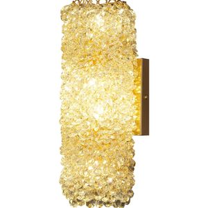 Modern Gold Crystal Wall Sconces with Beaded Design - Elegant Indoor Vanity Light Fixture for Living Room, Bedroom, Bathroom - Stylish Wall Mount Lamp