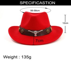 Women039S Men039S British Hat Style Retro Cowboy Western Wood Belt Wide Cowgirl Jazz Cowfather Cap boné 5658cm6129644