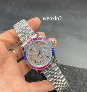 Classic Ladies Watch Luxury 36mm Mechanical Automatic All rostfritt stål Färg Bezel Digital Face Drill4543721