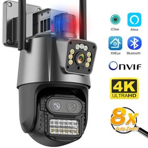 9MP Três lentes WiFi IP Câmera 4K HD Tela dupla PTZ Câmera Rastreamento automático Segurança CEVERÃO CCTV 4MP P2P VIDE VIDEO VIDEIRA ICSEE 240430