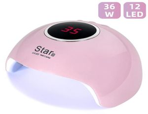 Star 6 Nail Dryer UV Nails Lamp för Manicure Dry Nail Dying Gel Ice Polish Lamp 12 LED Autosensor 30S 60S 90S Art Tools6580441