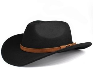 Breda randen hattar etnisk stil cowboy hatt mode chic unisex fast färg jazz med tjurformad dekor western9100300